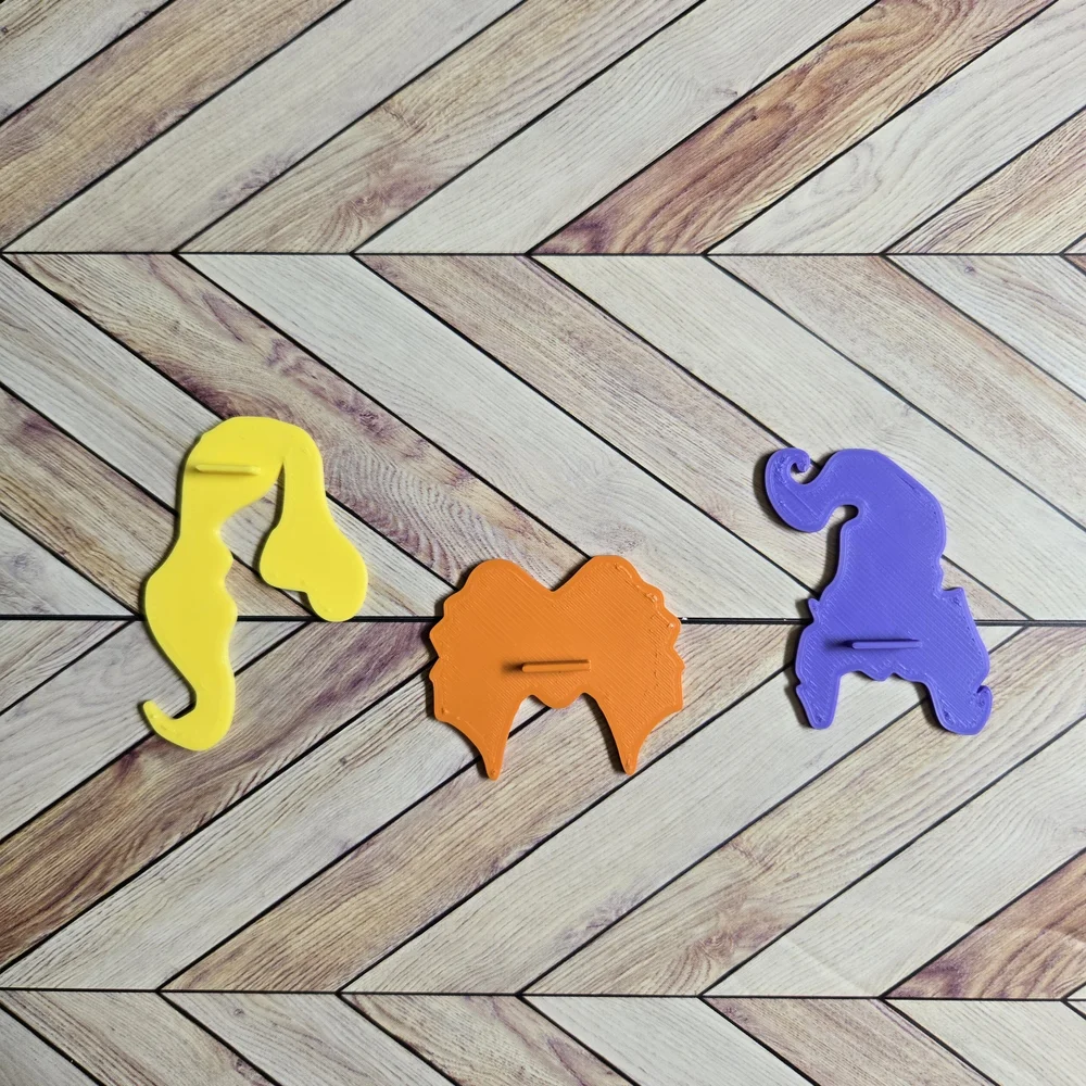 Hocus Pocus Halloween Letter Board 3D Printed Sign Pieces 3 Witch Silhouettes